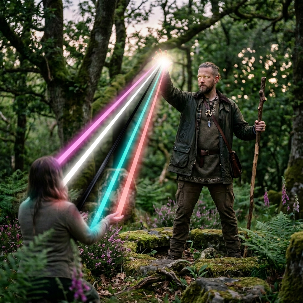 Five healing rays in specified colors